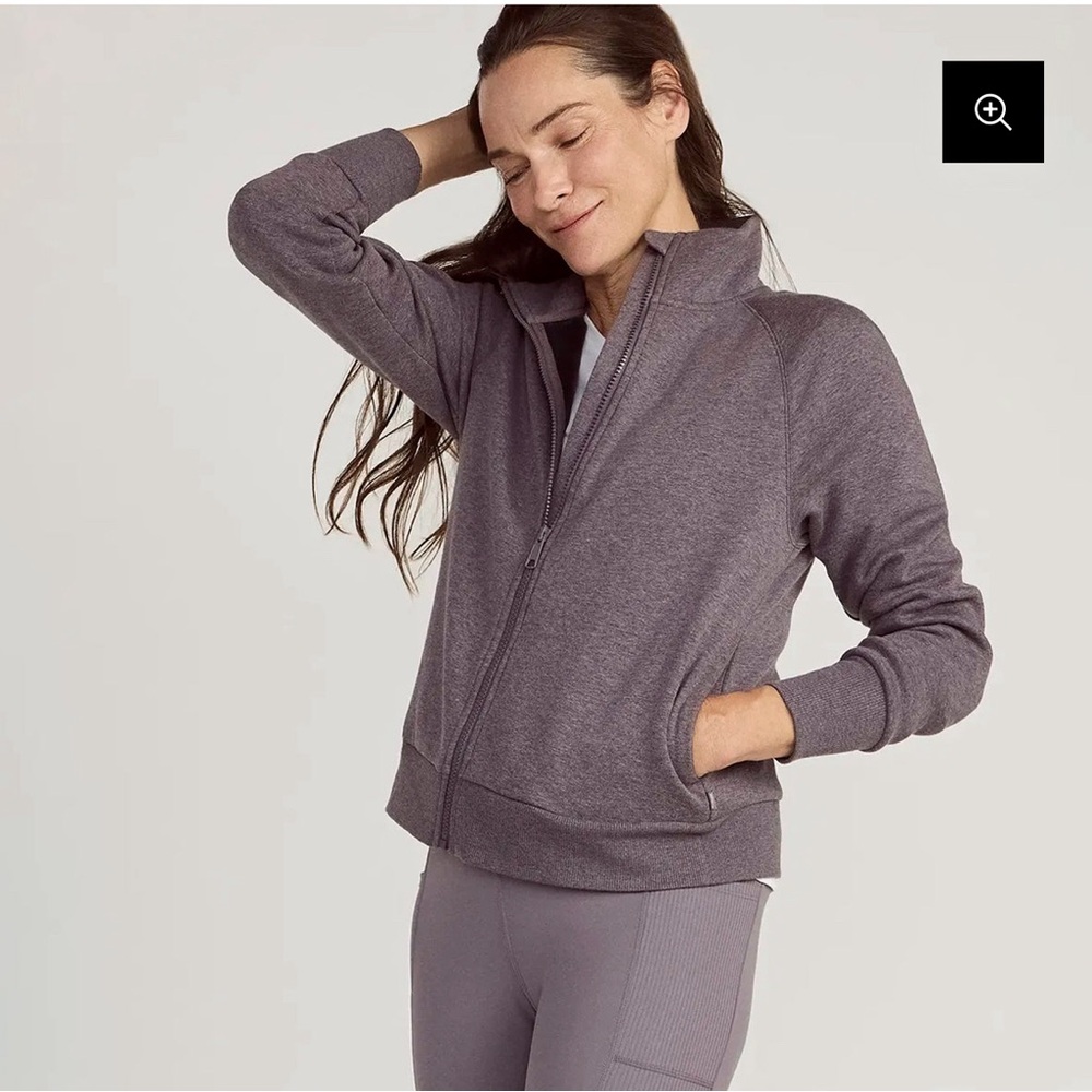 Cozy Mondetta Charcoal Zip-Up Jacket Thermal Lined